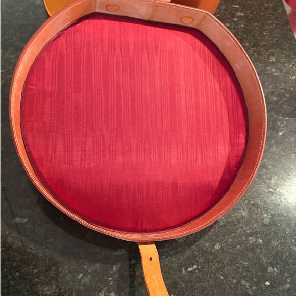 Cognac Leather Rounded Storage Box - Picture 9 of 10